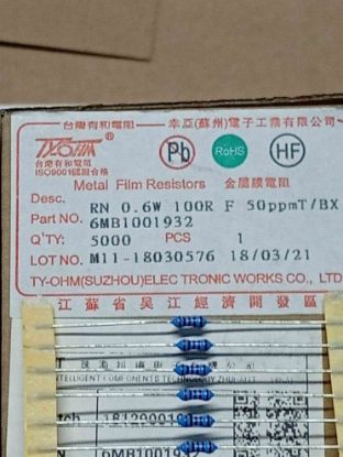 Picture of RN0.6W100RF50PPM 100R 0.6W RESISTOR