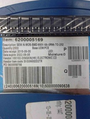 Picture of SVS5EN65DD2TR  MOSFET 5A 650V TO220F
