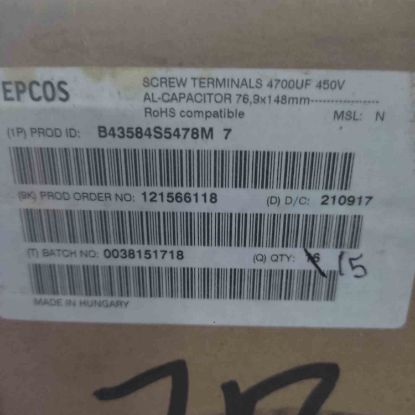 Picture of B43584S5478M7 4700UF 450V 90x144 CAPACITOR