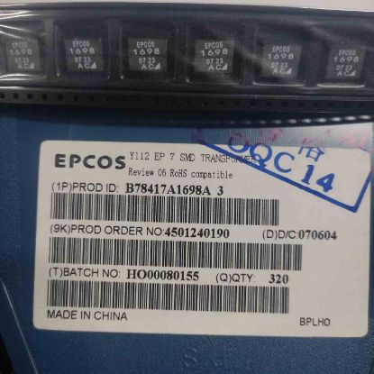 Picture of B78417A1698A3 Y112EP7 SMD TRANFORMER 