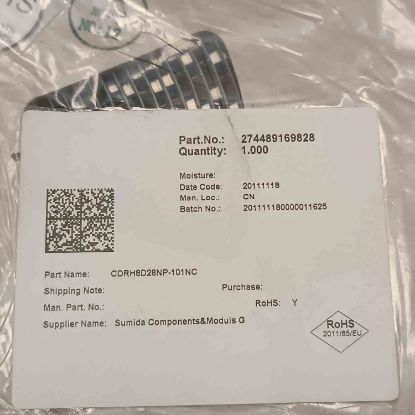 Picture of CDRH8D28NP-101NC 100uH 0.75A 8.3x8.3x3mm  INDUCTOR