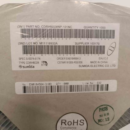 Picture of CDRH8D28NP-101NC 100uH 0.75A 8.3x8.3x3mm  INDUCTOR