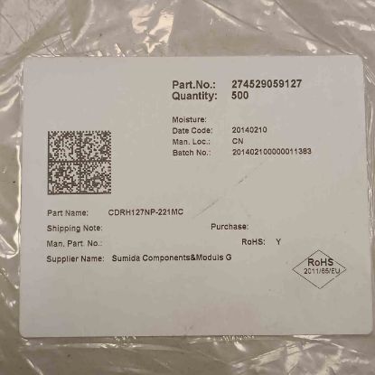 Picture of CDRH127NP-221MC 220UH 1.16A 12.3×12.3×8.0 INDUCTOR
