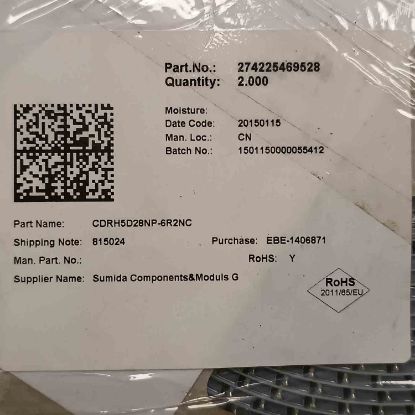 Picture of CDRH5D28NP-6R2NC 6.2UH 1.8A 6x6x3 INDUCTOR