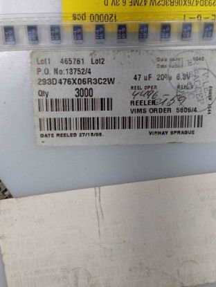 Picture of 293D476X06R3C2W 47MF 6.3V D CAPACITOR