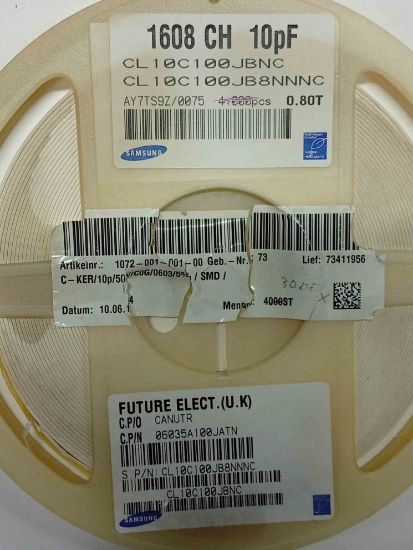 Picture of CL10C100JBNC 10PF, 50V, MLCC, 0603