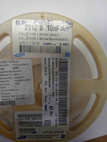 Picture of CL21B103KBNC 0.01 UF 50V 805