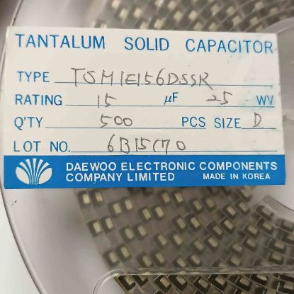 Picture of TSMIE156DSSR 15UF 25V  CAPACITOR