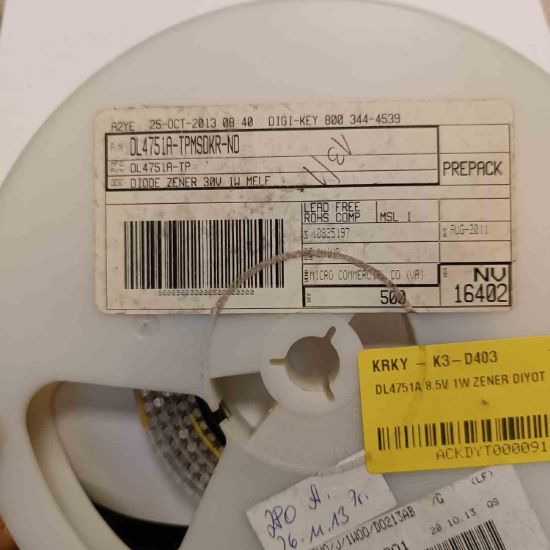 Picture of DL4751A 8.5V 1W DIODE