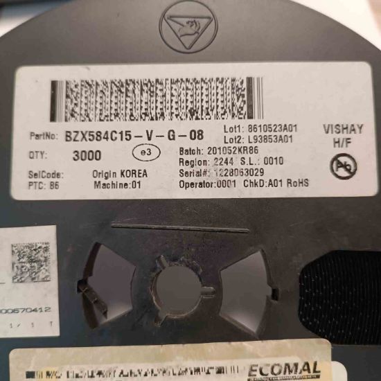 Picture of BZX584C15-V-G-08 15V SOT23 DIODE