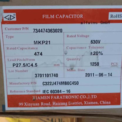 Picture of 0,47UF 630v 22.5mm CAPACITOR
