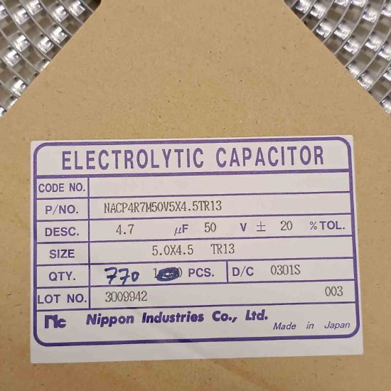 Picture of NACP4R7M50V 4.7MF 50V 5x4.5 CAPACITOR