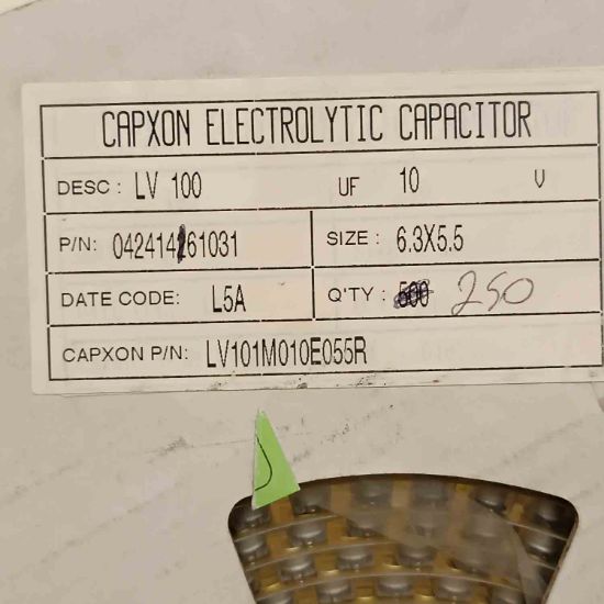 Picture of LV101M010E055R 100UF 100V 6.3x5.4 mm