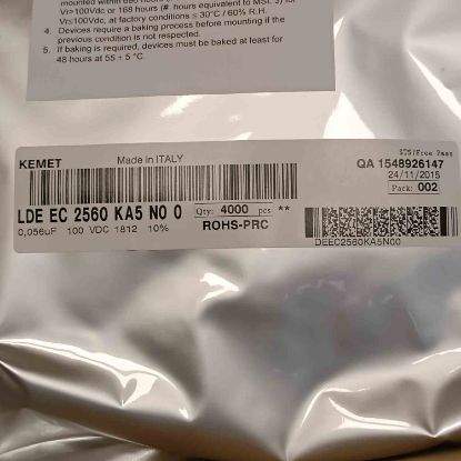 Picture of LDEEC2560KA5N00  0.056UF 100V 1812 0.1 CAPACITOR