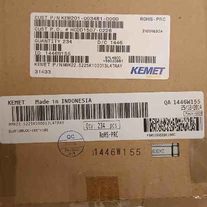 Picture of MMK22.5225K100D13L4TRAY 2.2MF 100V 45434 0.1 CAPACITOR