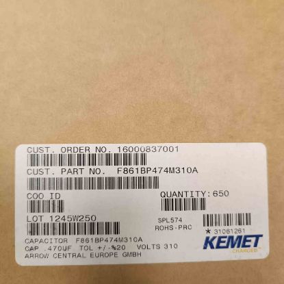 Picture of F861BP474M310A   0.47UF 310VAC 15mm  0.2 CAPACITOR