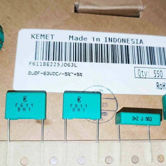Picture of F611BE225J063L 2.2MF 63V 15mm 0,05 CAPACITOR
