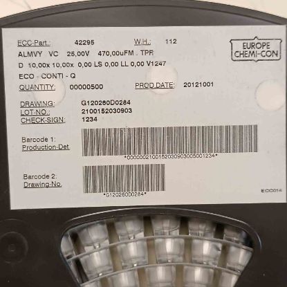 Picture of EMVY250ARA471MJ0S470MF25V 470uF 25V 10x10 CAPACITOR