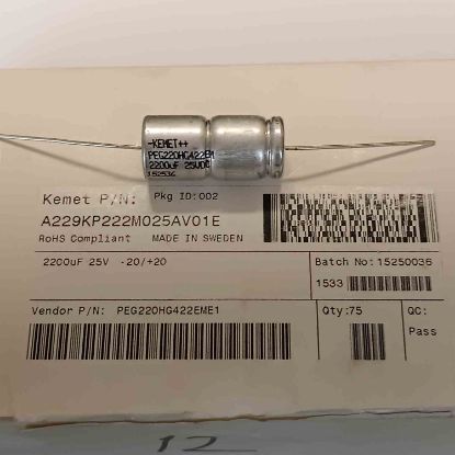 Picture of PEG220HG422EME1 2200MF 25V AXSİYEL CAPACITOR