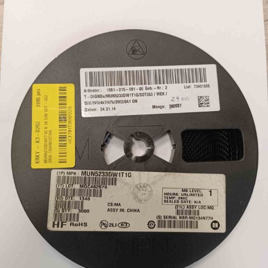 Picture of MUN5233DW1T1G 0.1A 50V SOT-363 TRANSISTOR