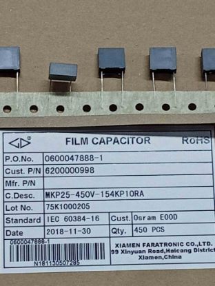Picture of MKP25-450V-154KP10RA 150N 450V FILM CAPS
