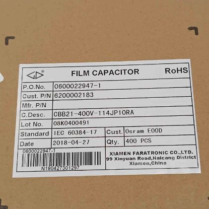 Picture of cbb21-400v-114jp10ra-011uf-400v-10mm-capacitor