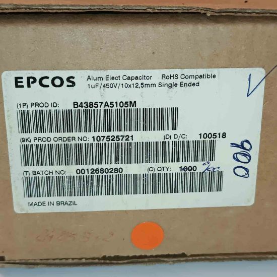 Picture of b43857a5105m-1mf-450v-8x115mm-capacitor