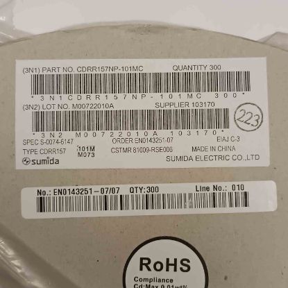 Picture of cdrr157np-101mc-100uh-2a-185x15x7-inductor