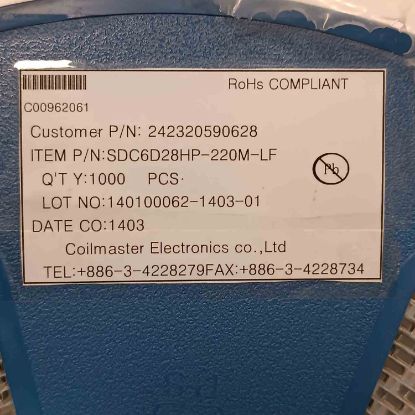 Picture of sdc6d28hp-220lf-22uh-inductor