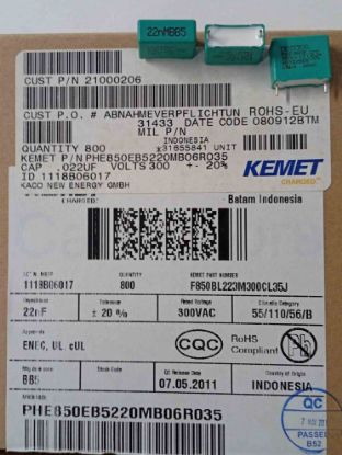 Picture of PHE850EB5220MB06R035  0.022UF 300V CAPACITOR
