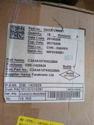 Picture of C3A3A157K5G2B00 150MF 1000V .-40C /85C CAPACITOR