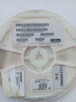Picture of grm39x7r-222k50pt-2200pf-50v-603-capacitor
